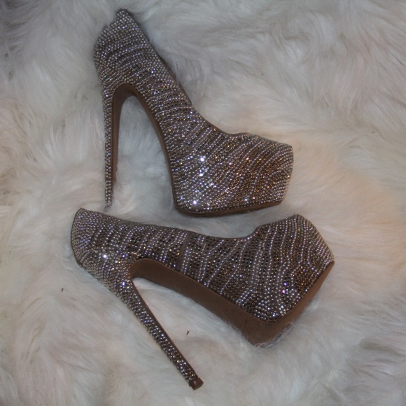 Steve Madden Pewter DYVINAL Platform Pumps Shoes 7 - Picture 2 of 7